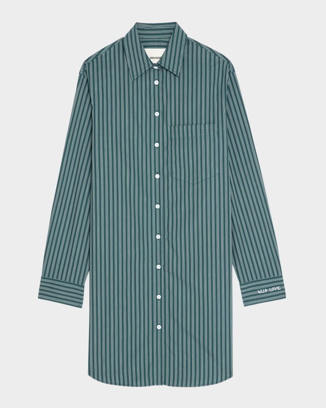 Rorning Striped Poplin Shirtdress